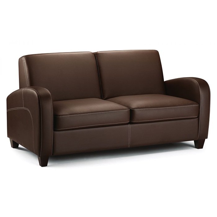 Vivo Sofabed in Chestnut Faux Leather - Click Image to Close